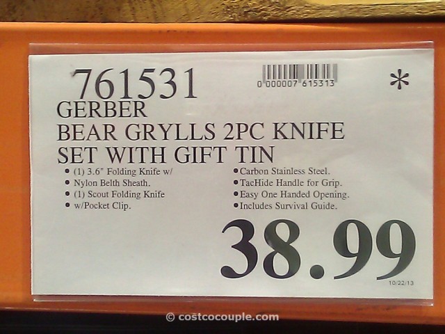 Bear Grylls Gerber Survival 2-Piece Knife Set Costco  1