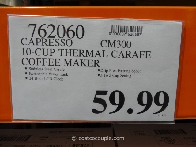 Capresso CM300 Programmable Coffee Maker Costco 4