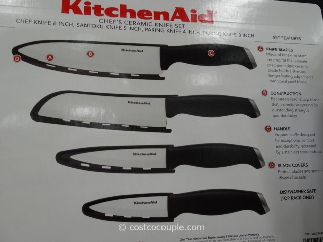 KitchenAid 4-Piece Ceramic Knife Set With Sheaths Costco 2