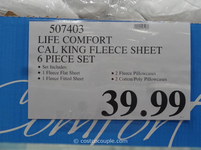 Life Comfort Cal King Fleece Sheet Set Costco 1