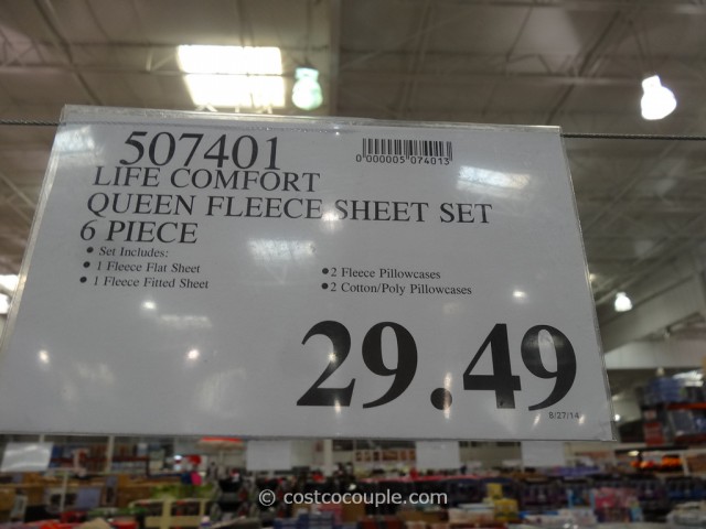 Life Comfort Queen Fleece Sheet Set Costco 1
