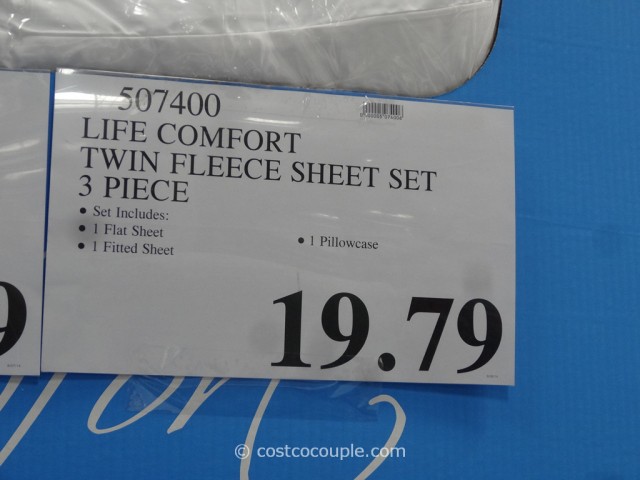 Life Comfort Twin Fleece Sheet Set Costco 2