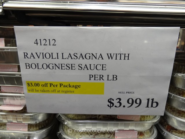 Kirkland Signature Ravioli Lasagna with Bolognese Sauce Costco  1