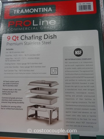 Tramontina 9Qt Stainless Steel Chafing Dish Costco 4