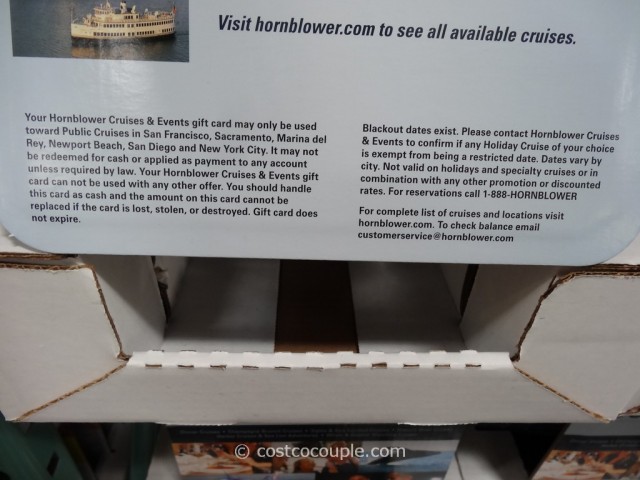 Gift Card Hornblower Cruises Costco 4