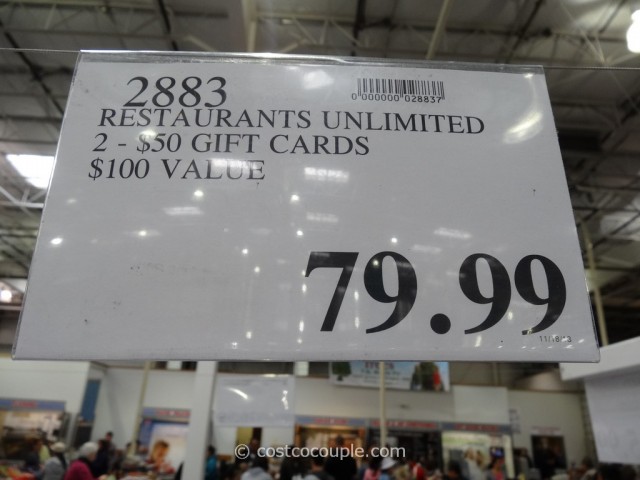 Gift Card Restaurants Unlimited Costco 1