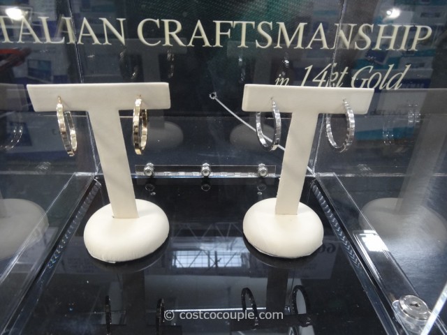 Italian 14kt Diamond Cut Hoop Earrings Costco 1