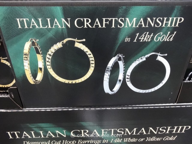 Italian 14kt Diamond Cut Hoop Earrings Costco 2