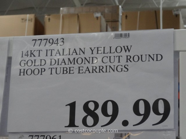 Italian 14kt Diamond Cut Hoop Earrings Costco 5