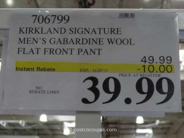 Kirkland Signature Mens Gabardine Wool Pant Costco 2