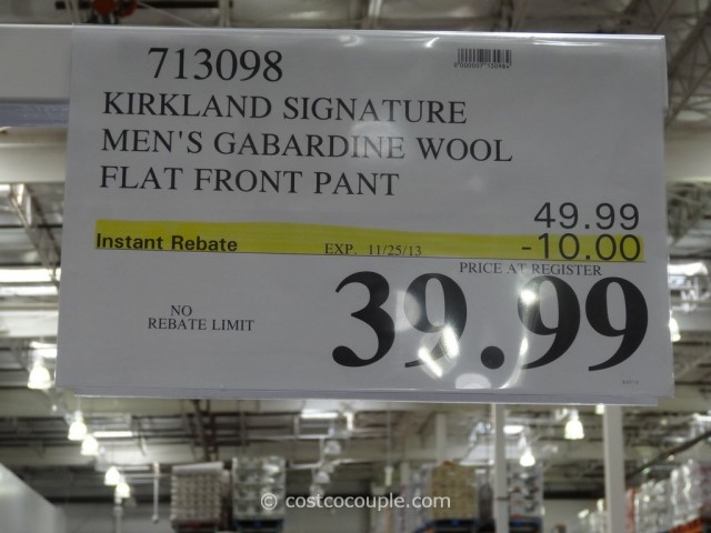 Kirkland Signature Mens Gabardine Wool Pant Costco 3