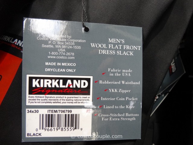 Kirkland Signature Mens Gabardine Wool Pant Costco 4