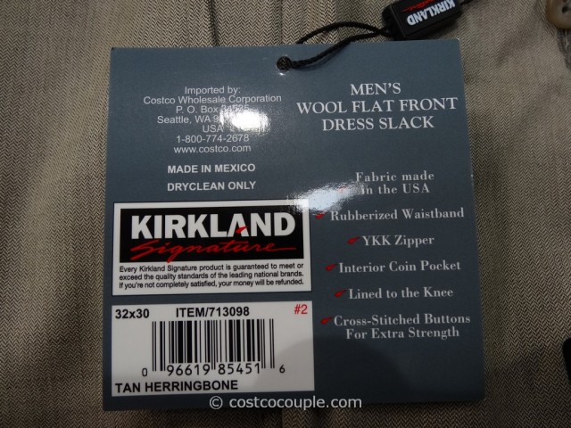 Kirkland Signature Mens Gabardine Wool Pant Costco 8