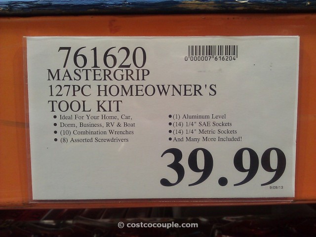 MasterGrip 127 Piece Homeowners Tool Kit Costco 1