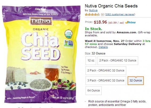Nutiva Organic Chia Seeds Amazon