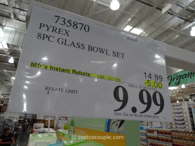 Pyrex 8-Piece Glass Bowl Set Costco
