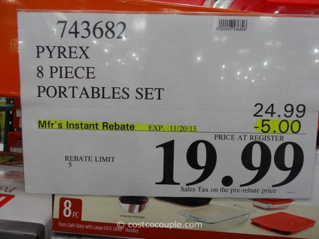 Pyrex 8-Piece Portables Set Costco