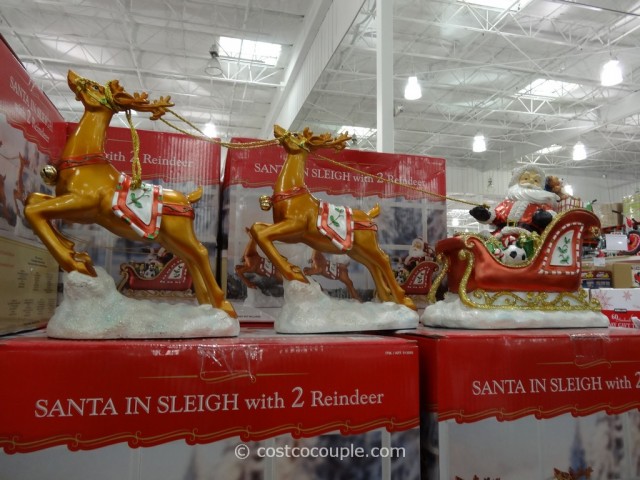 Santa In Sleigh With 2 Reindeer Costco 2