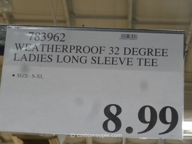 Weatherproof 32 Degrees Heat Ladies Long Sleeve Scoop Tee Costco 1