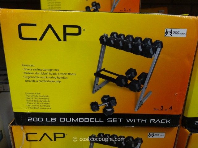 Cap 200 lb Dumbbell Set With Rack Costco 1