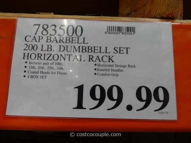 Cap 200 lb Dumbbell Set With Rack Costco 4