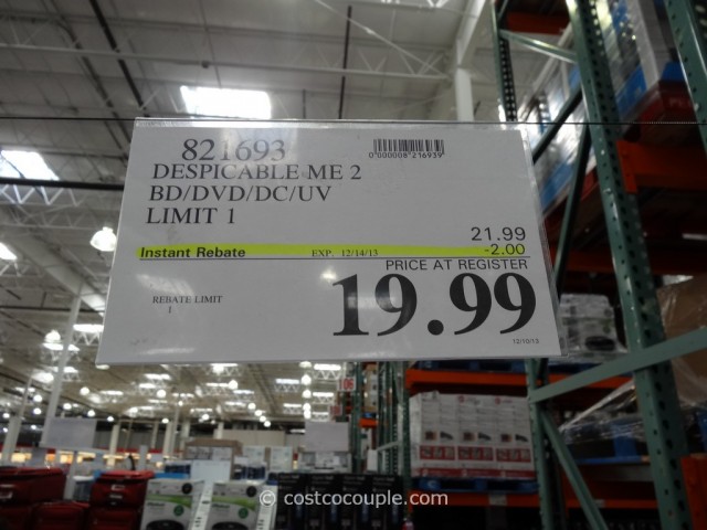 Despicable Me 2  Limited Time Blu-Ray Combo Pack with Blu-Ray + DVD + Digital HD + 3 New Mini Movies Costco 10