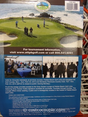 Gift Card 2014 AT&T Pebble Beach National Pro-Am Costco 3
