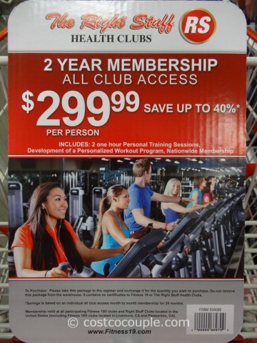 Gift Card The Right Stuff and Fitness 19 Health Clubs Costco 1