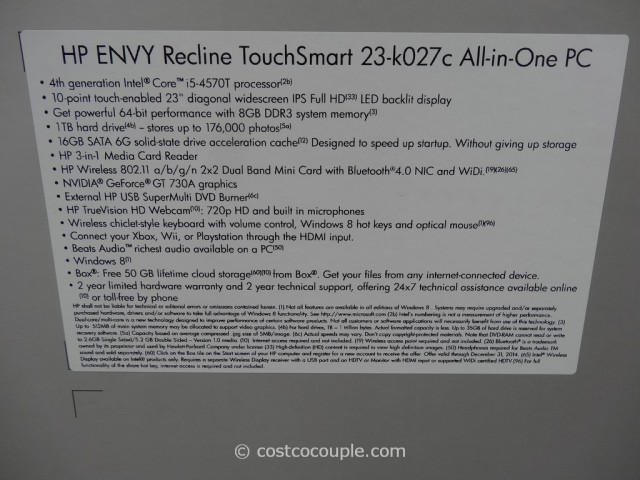 HP Ency Recline TouchSmart All-In-One PC 23-k027c Costco 5