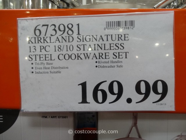 Kirkland Signature 13Pc Stainless Steel Cookware Set Costco 1