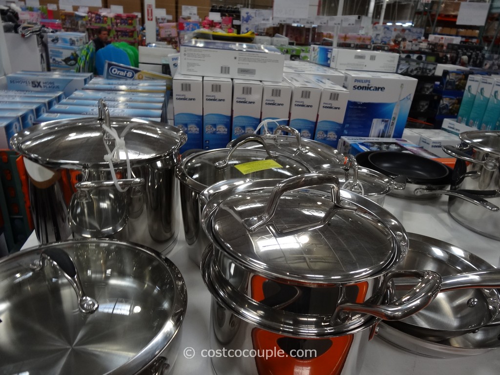 Kirkland Signature 13Pc Stainless Steel Cookware Set Stainless Steel Pots And Pans Set Costco