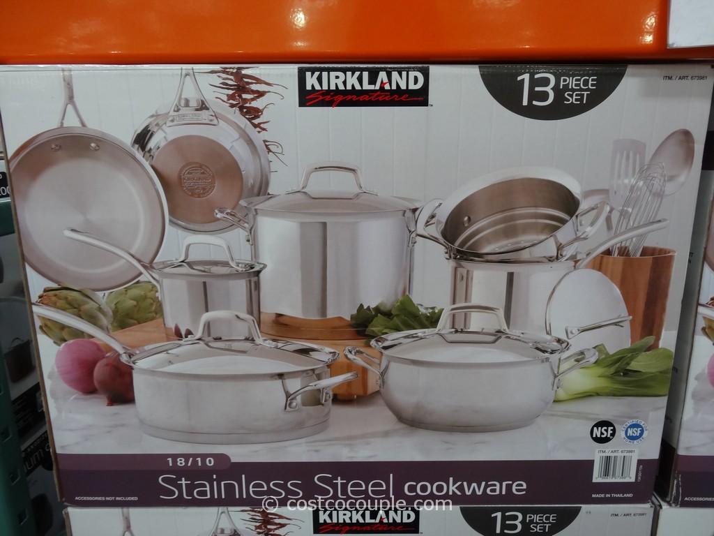 Kirkland Signature 13Pc Stainless Steel Cookware Set Kirkland Signature Stainless Steel Pots And Pans