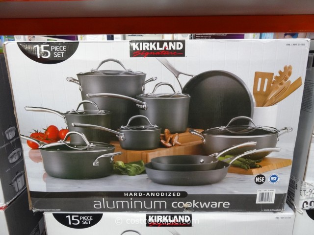 Kirkland Signature 15-Piece Hard Anodized Cookware Set for sale online 