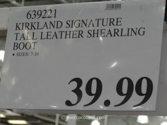 Kirkland Signature Tall Leather Shearling Boot Costco 1
