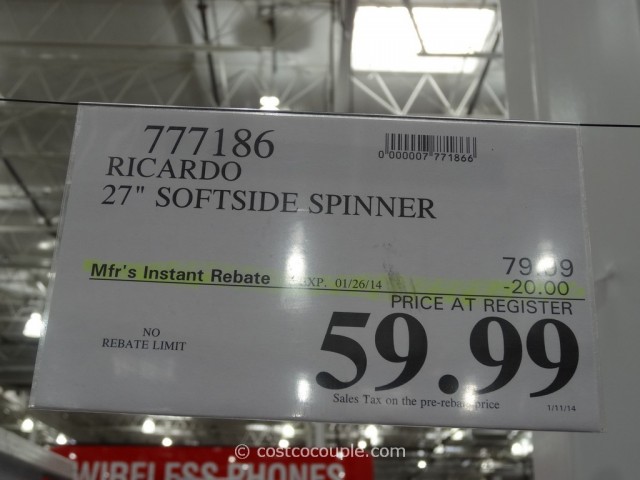 Ricardo 27-Inch Softside Spinner Costco