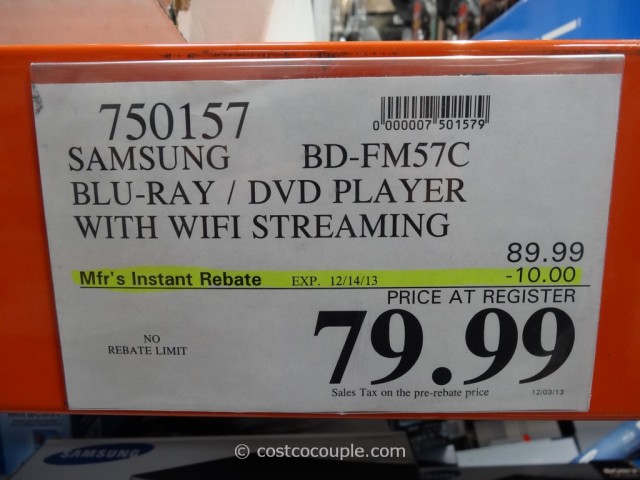Samsung Blu-Ray Player With Wifi BD-FM57C Costco 1