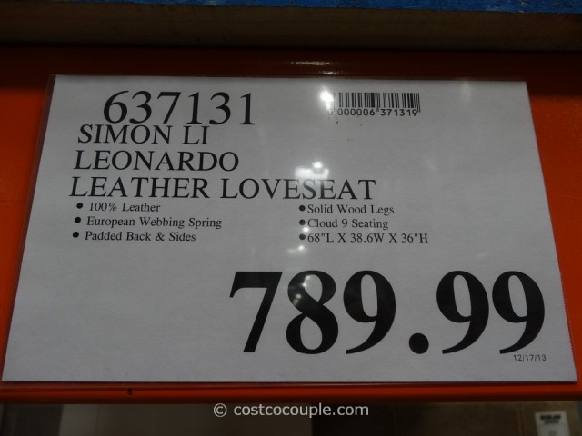 Simon Li Leonardo Leather Loveseat Costco 5