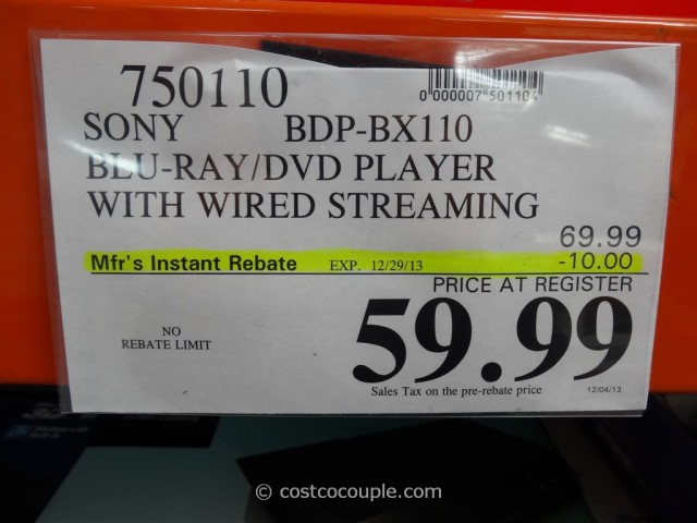 Sony Blu-Ray Player BDP-BX110 Costco 1