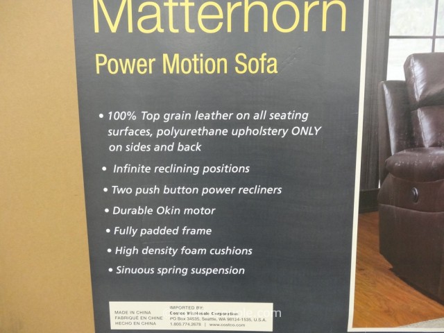 Spectra Matterhorn Leather Power Motion Sofa Costco 2