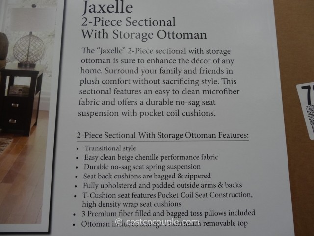 Berkline Jaxelle Fabric Sectional and Ottoman Costco 5
