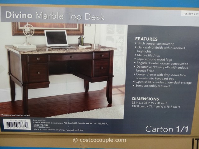 Divino Marble Top Writing Desk Costco 4