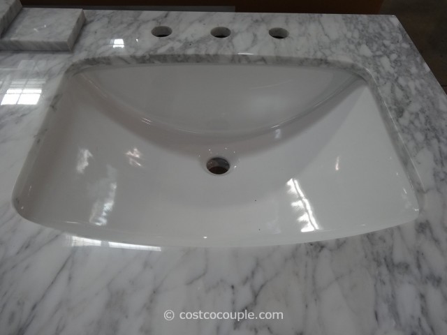 Lanza Products 60-Inch Italian Carrara Marble Top Wood Vanity Costco 6