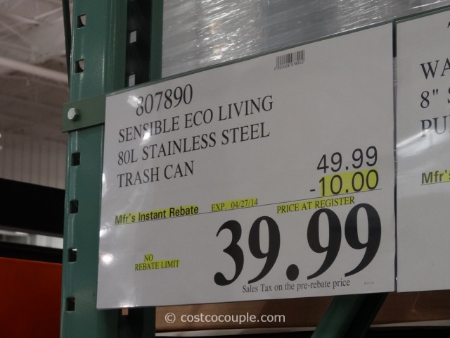 Sensible Eco Living Stainless Steel Trash Can Costco