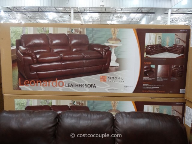 Simon Li Leonardo Leather Sofa Costco 3