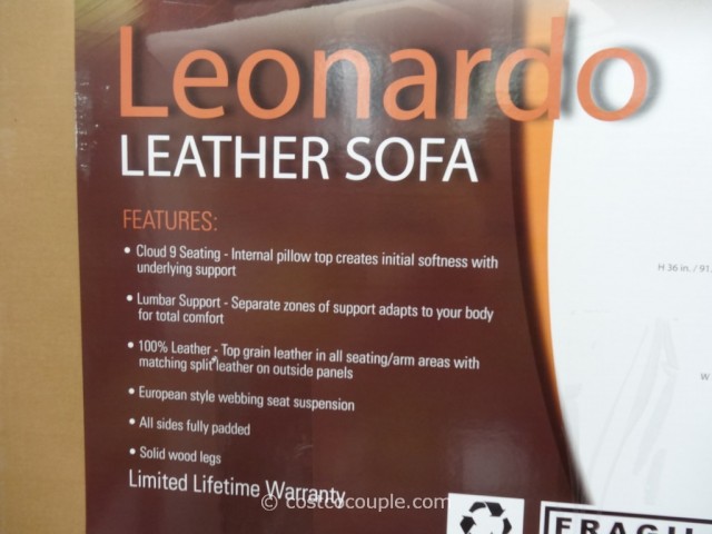 Simon Li Leonardo Leather Sofa Costco 4