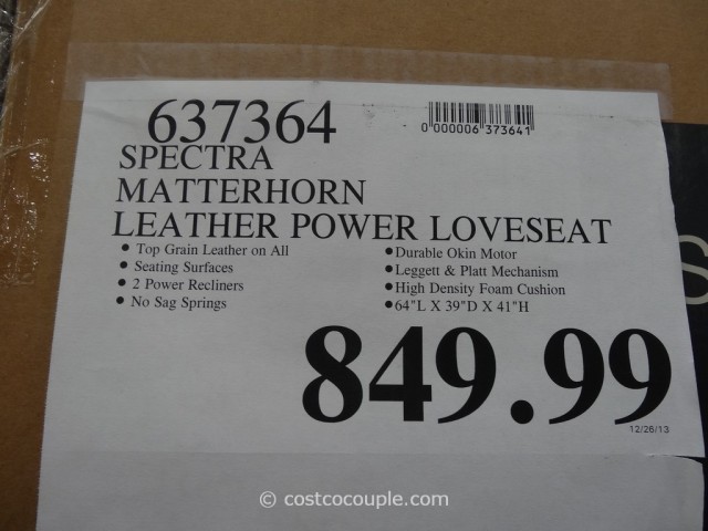 Spectra Matterhorn Leather Power Motion Loveseat Costco 1