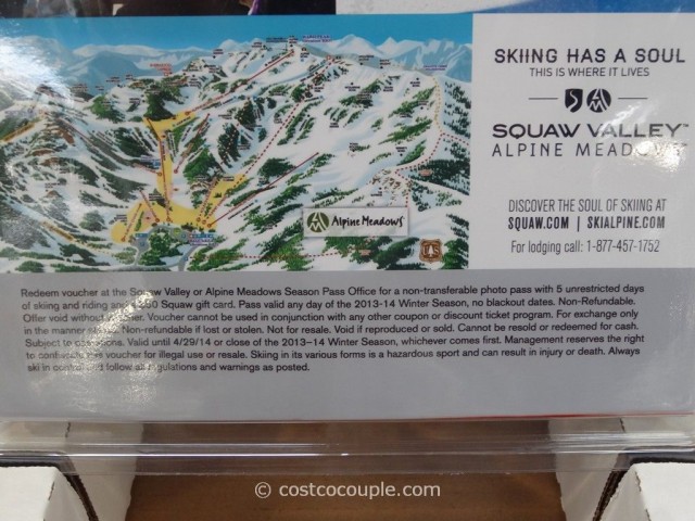 Gift Card Squaw Valley Costco 4