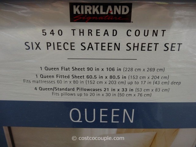 Kirkland Signature 540 Thread Count Sateen Sheet Set Costco 2