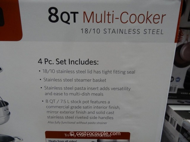 Tramontina 8Qt Multi-Cooker Stainless Steel Set Costco 3