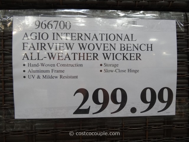 Agio International Fairview Woven Storage Bench Costco 2